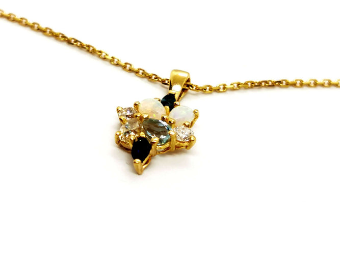Collier Collier Chaîne + pendentif Or jaune Opale 58 Facettes 1167353CD