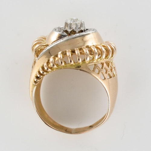 Bague 51 Bague rétro tourbillon de diamants 58 Facettes 19-084-55