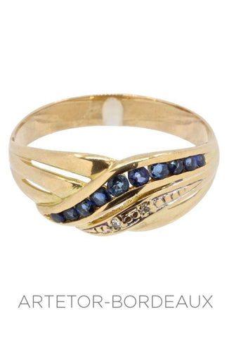 Bague 61 Bague moderne saphirs et diamants 58 Facettes 36331