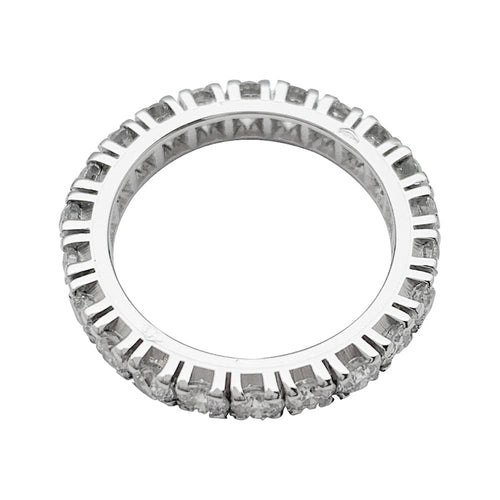 Bague 48 Alliance en or blanc, diamants. 58 Facettes 30169