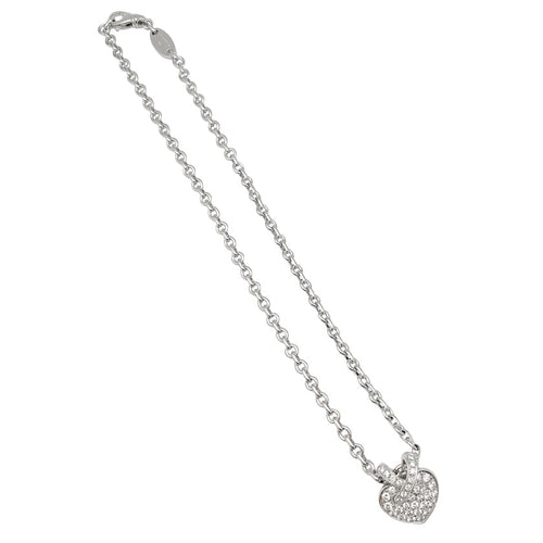 Pendentif Pendentif coeur et chaine Chaumet en or blanc modèle "Liens", diamants. 58 Facettes 29752