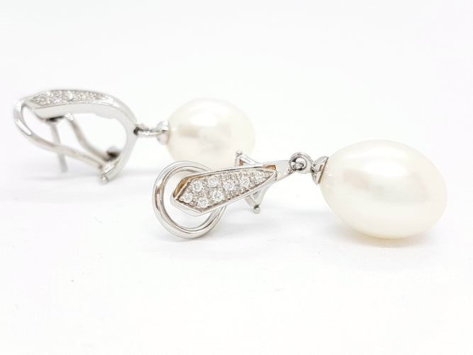 Boucles d'oreilles Isabelle Langlois Boucles d'oreilles Or blanc Diamant 58 Facettes 06208CD