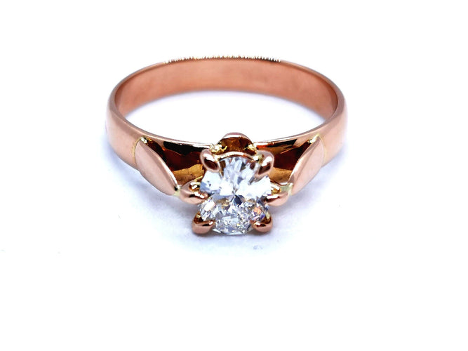 Bague 54 Bague Solitaire Or rose Diamant 58 Facettes 997149CN