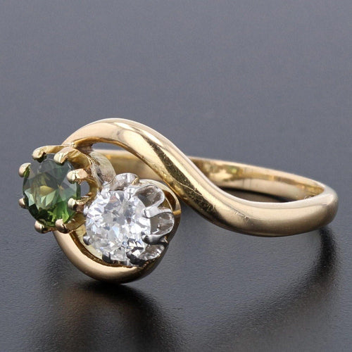 Bague 50 Bague toi et moi saphir vert diamant 58 Facettes 20-403-48