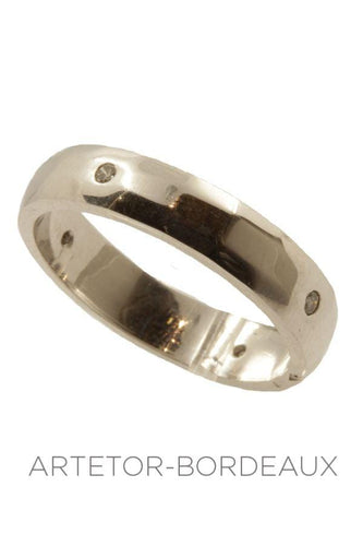Bague 61 Alliance diamants pour homme 58 Facettes 1571