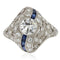 Bague 51 Bague art déco diamants saphirs calibrés 58 Facettes 21-117-51