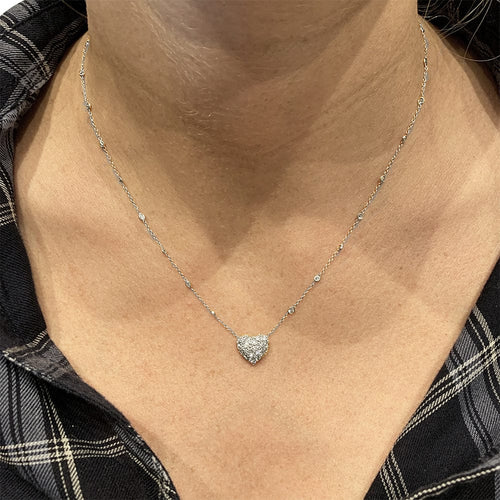 Collier Collier "Coeur" en platine et diamants. 58 Facettes 30394