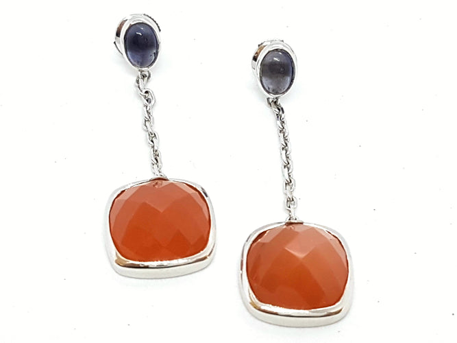 Boucles d'oreilles Boucles d'oreilles Or blanc Agate 58 Facettes 06114CD