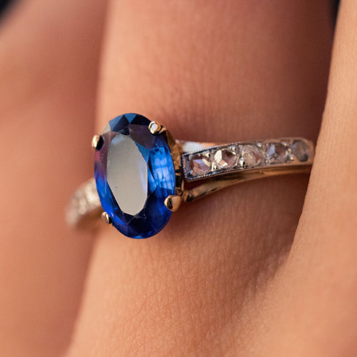 Bague 58 Bague ancienne saphir diamants 58 Facettes 20-092-52