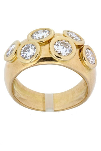Bague Bague jonc diamants serti clos 58 Facettes 36781