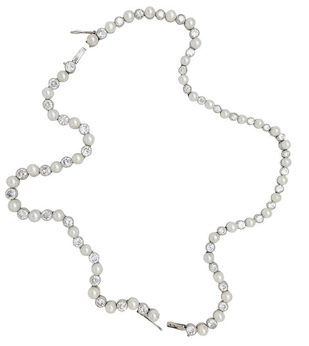 Collier Collier Van Cleef & Arpels transformable en platine, perles fines et diamants. 58 Facettes 30173