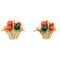Boucles d'oreilles Boucles d'oreilles Van Cleef & Arpels " Paniers de fruits" en or jaune, corail, chrysoprases et diamants. 58 Facettes 30027