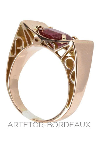 Bague 55 Bague tank ajourée rubis 58 Facettes 30781