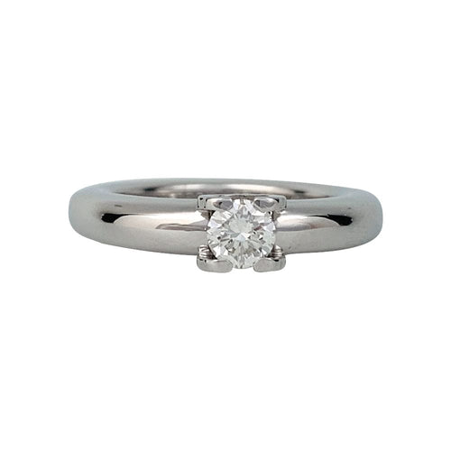 Bague 50 Solitaire Cartier, "Louis Cartier", or blanc et diamants. 58 Facettes 29878