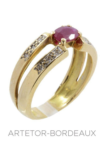 Bague 50 Bague rubis et diamants moderne 58 Facettes 17971