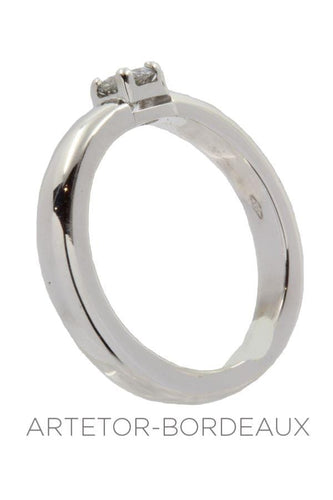 Bague 51 Solitaire diamant 0.22 carat 58 Facettes 29251