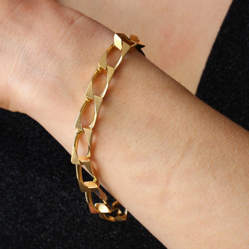 Bracelet Bracelet en or gourmette limée 58 Facettes 21-149