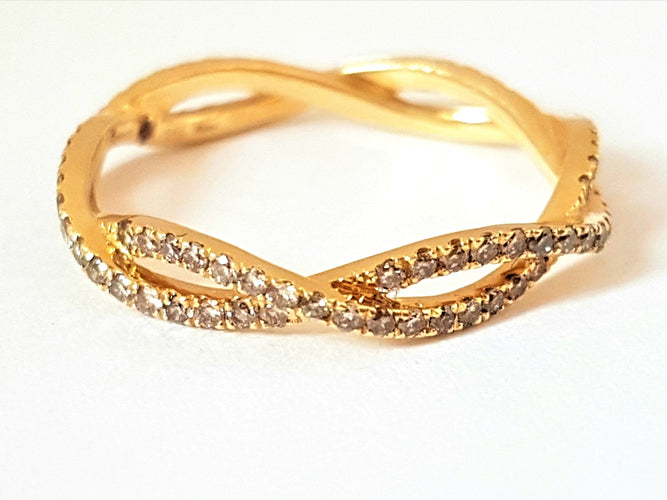 Bague 52 Etername Bague Entrelacs Or jaune Diamant 58 Facettes 06247CD