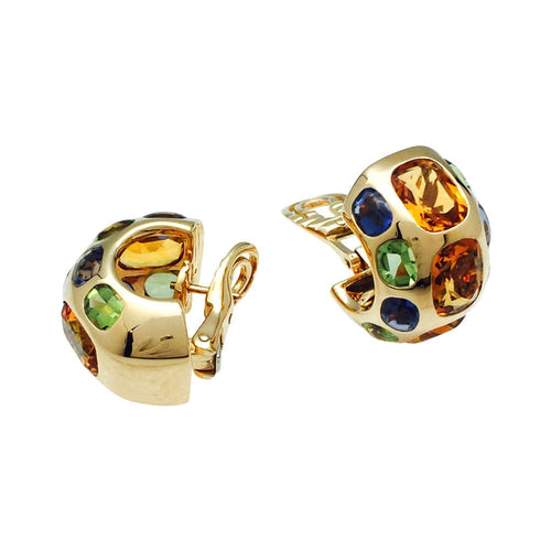 Boucles d'oreilles Boucles d'oreilles Chanel, modèle "Coco", or jaunes et pierres fines. 58 Facettes 28119