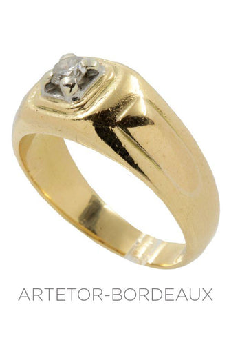 Bague 60 Chevalière diamant 58 Facettes 21701