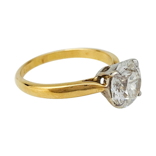 Bague 52 Solitaire diamant 2,01 carats deux ors. 58 Facettes 30490