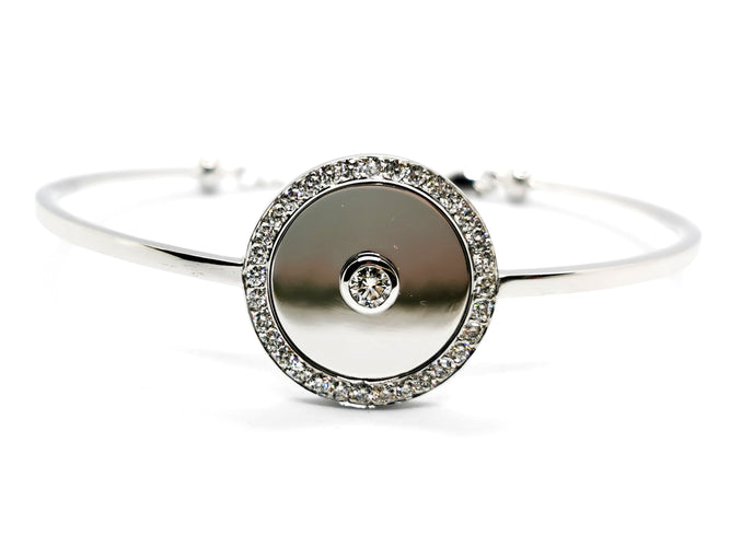 Bracelet Bracelet Jonc Or blanc Diamant 58 Facettes 1126003CN