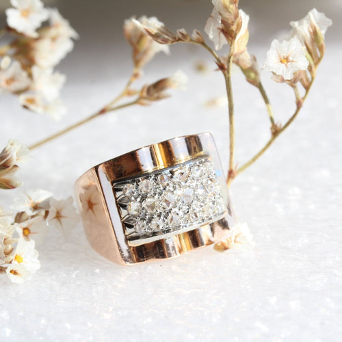 Bague 53 Bague tank diamants en pavage 58 Facettes 21-292-53