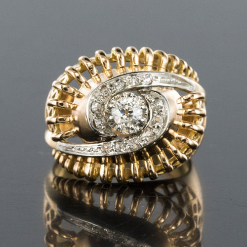 Bague 51 Bague rétro tourbillon de diamants 58 Facettes 19-084-55