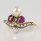 Bague 58 Bague ancienne duchesse rubis diamants et perle fine 58 Facettes 17-151-58-1