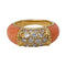 Bague 44 Bague Van Cleef et Arpels "Philippine" en or jaune, corail rose et diamants. 58 Facettes 29806-1