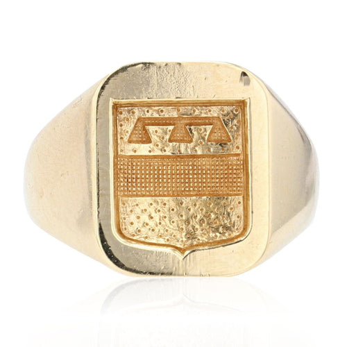 Bague 50 Chevalière armoiriée or jaune 58 Facettes 20-513-46
