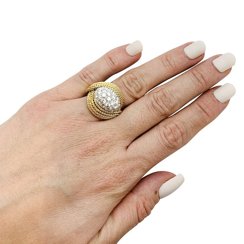 Bague 56 Bague Chanteloup en or jaune et platine, diamants. 58 Facettes 30209