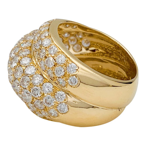 Bague 56 Bague triple jonc en or jaune et diamants. 58 Facettes 30526