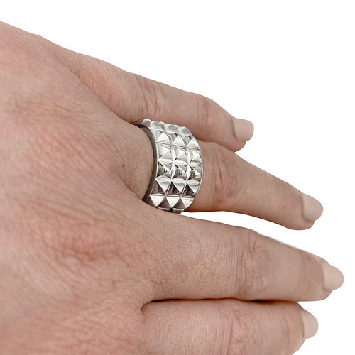 Bague 51 Bague Hermès, "Espionne", argent. 58 Facettes 30335