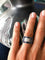 Bague Bague Tank en platine et saphirs bleus calibrés 58 Facettes 0