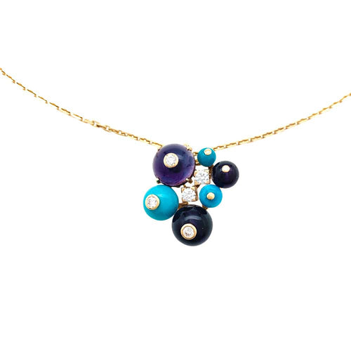 Collier Collier Cartier "Délices de Goa" en or jaune, améthystes, turquoises et diamants. 58 Facettes 30017