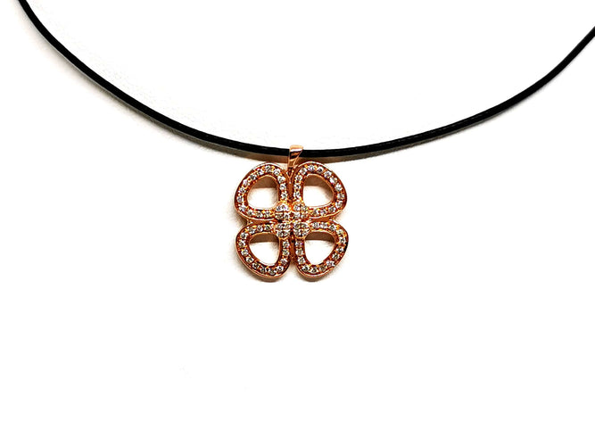 Pendentif Pendentif Fleur Or rose Diamant 58 Facettes 1176278CN
