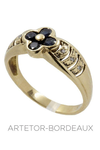 Bague 54 Bague saphirs et diamants 58 Facettes 28601