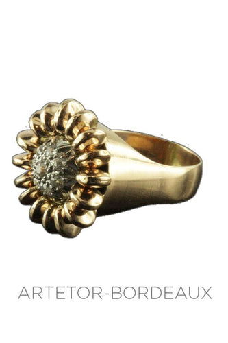 Bague 52 Bague fleur 50' 58 Facettes 19601