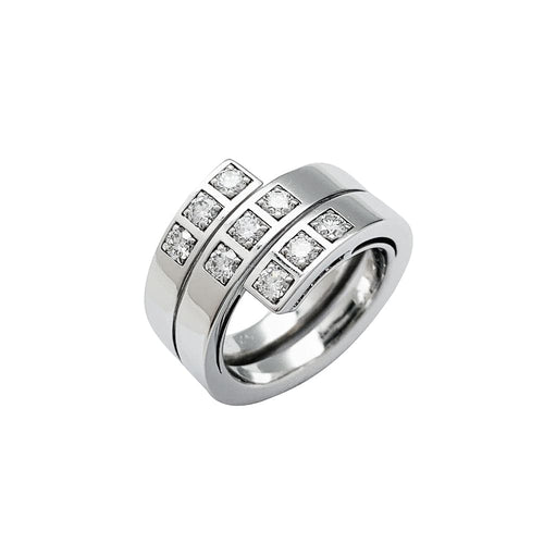 Bague 53 Bague Cartier, "Tectonique", en or blanc et diamants. 58 Facettes 30115