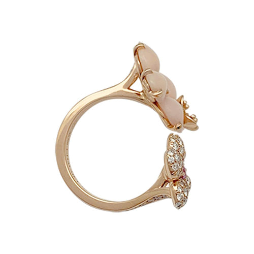 Bague 53 Bague Chaumet, Hortensia "Aube Rosée", or rose, diamants, saphir rose, opales roses. 58 Facettes 30367