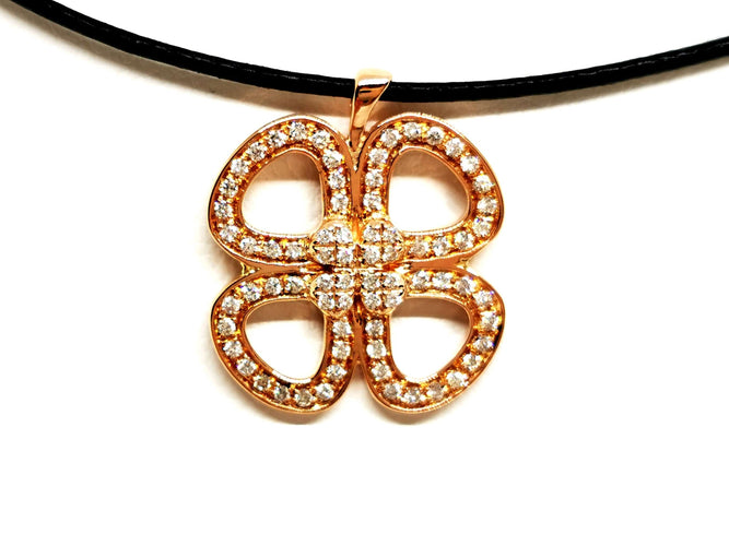 Pendentif Pendentif Fleur Or rose Diamant 58 Facettes 1176278CN