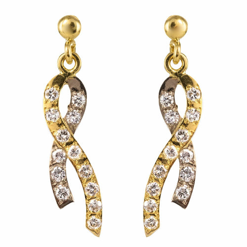 Boucles d'oreilles Boucles d'oreilles ruban d'ors et de diamants 58 Facettes 16-343