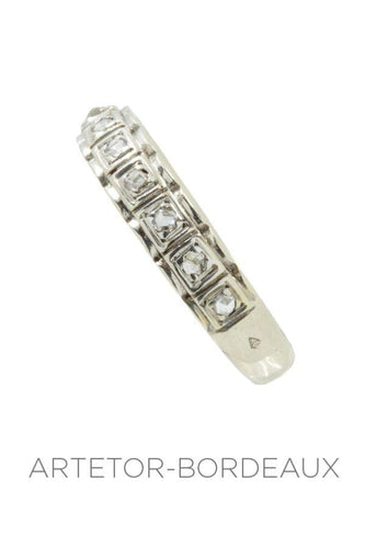 Bague 57 Demi-alliance  diamants 58 Facettes 13581