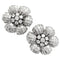 Boucles d'oreilles Boucles d'oreille fleurs en or blanc serties diamants baguette et ronds. 58 Facettes 30291