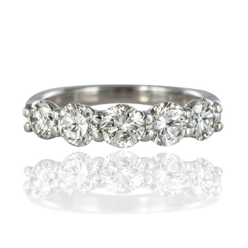 Bague 55 Bague or blanc 5 diamants 58 Facettes 18-144-55