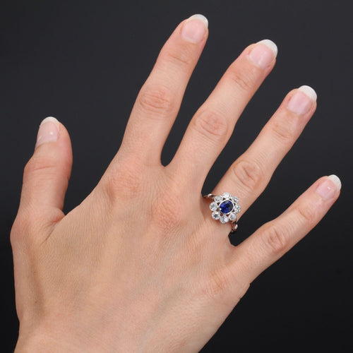 Bague 58 Bague ancienne marguerite saphir diamants 58 Facettes 21-197-58