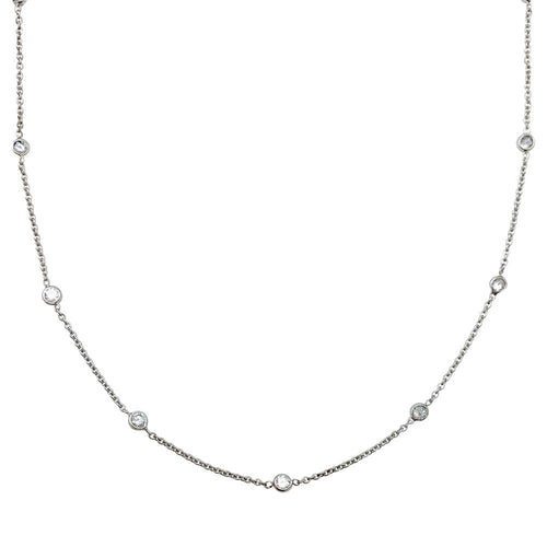 Collier Collier gouttière en or blanc, diamants. 58 Facettes 30177
