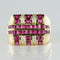 Bague 53 Chevalière rubis diamants 58 Facettes 18-252-53