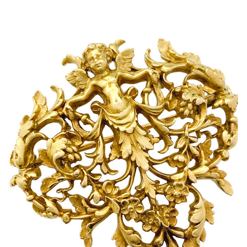 Broche Broche 1900 en or jaune et diamant. 58 Facettes 30006